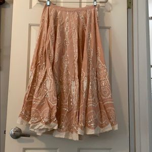 Passport India print skirt with Sequins